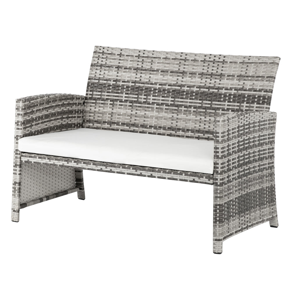 Combination Sofa Gray Gradient  4pcs 1 Double Seat 2 Single Seat 1 Coffee Table