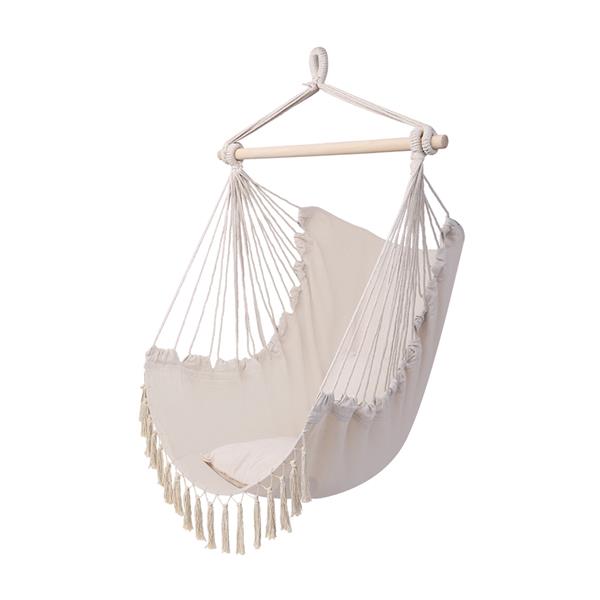 Pillow Tassel Hanging Chair Beige