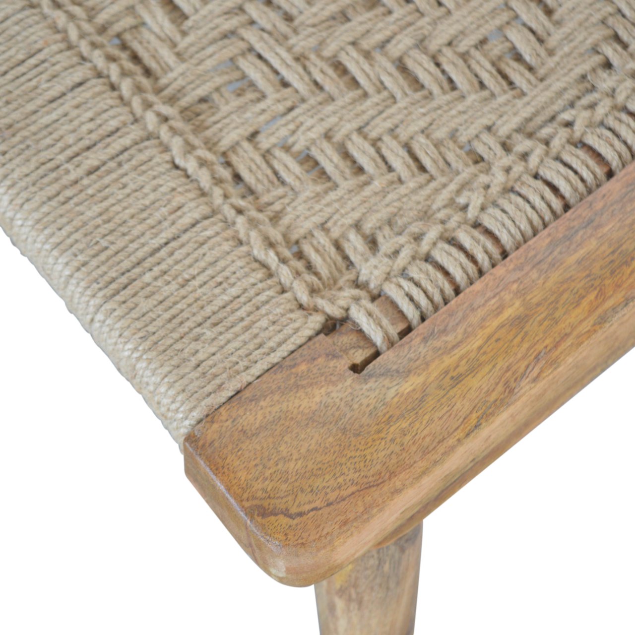 Raised Back Woven Stool