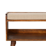 Nordic Chestnut Finish Storage Bench with Seat Pad