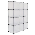 12-Cube Storage Shelf Cube Shelving Bookcase Bookshelf Organizing Closet Toy Organizer Cabinet White Color