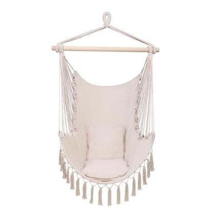 Pillow Tassel Hanging Chair Beige