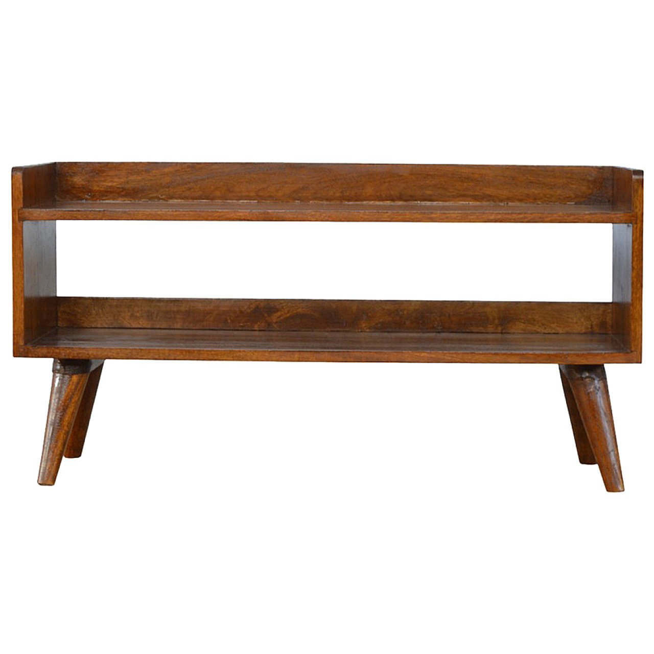 Nordic Chestnut Finish Storage Bench